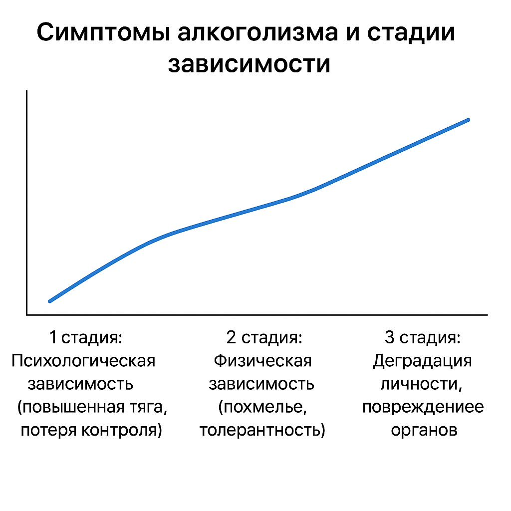 Симптомы алкоголизма и стадии зависимости