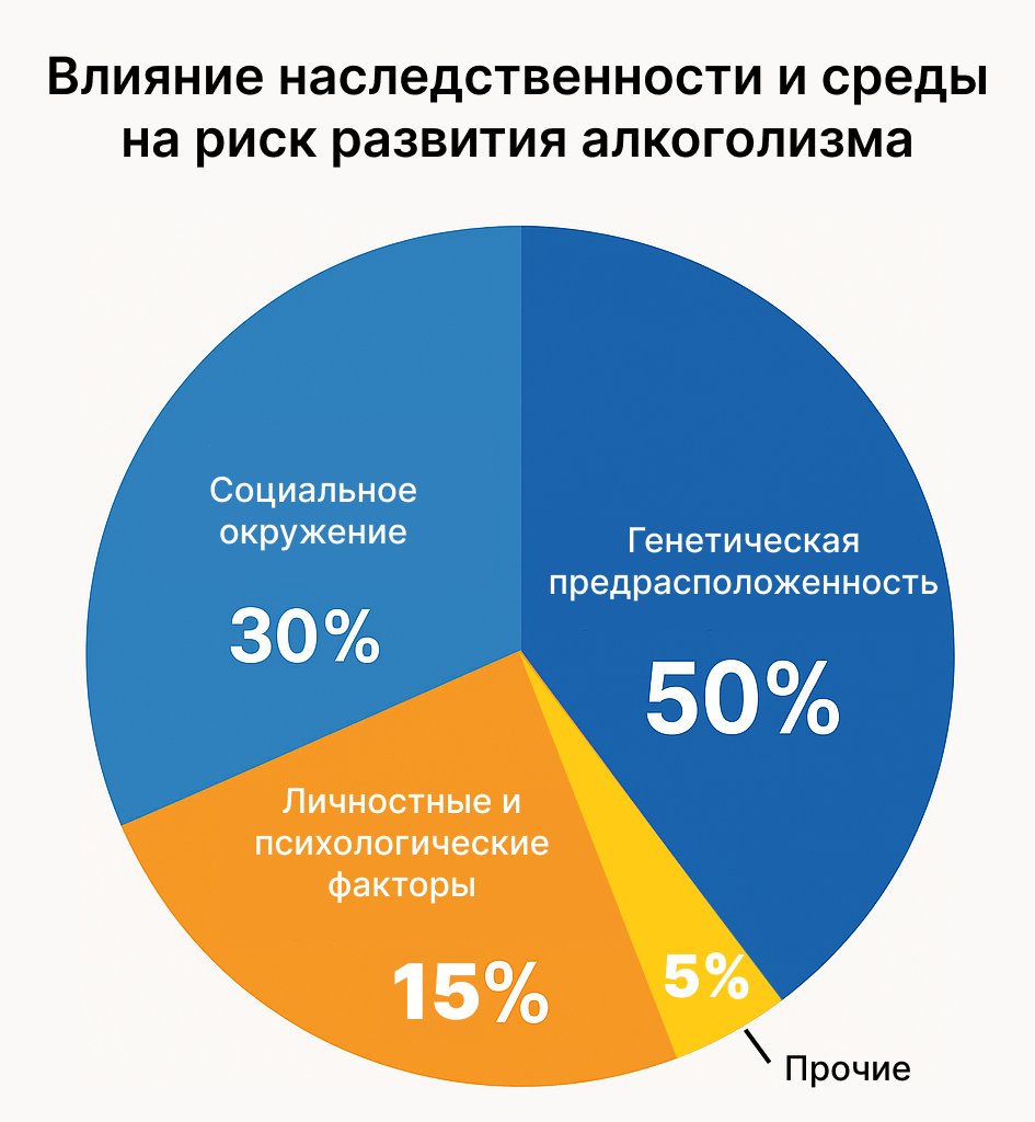 Влияние наследственности и среды на риск развития алкоголизма